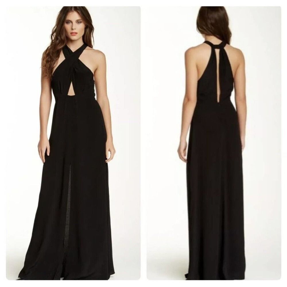 Dance & Marvel Black Maxi Dress NEW Designer Cut Out Los Angeles Boutique LBD M